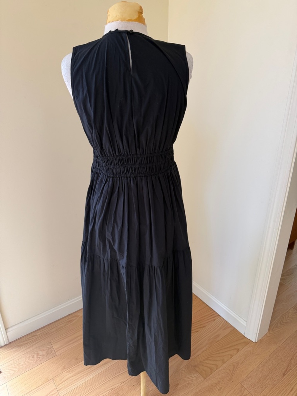 Nobody’s Child Sz 8, black cotton sleeveless  dress with smocking.UK size 12. - Picture 5 of 10